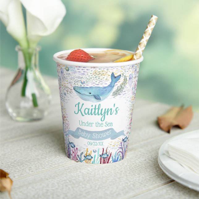 Unterhalb des Meeres | Ocean Themed Baby Dusche Pappbecher (In Situ)