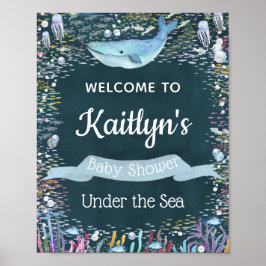 Unterhalb des Meeres | Ocean Themed Baby Dusche Wi Poster