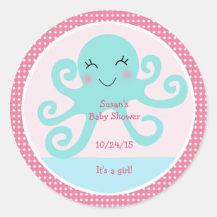 Unterhalb des Meeres/Oktopus Stickers/Cupcake Topp Runder Aufkleber