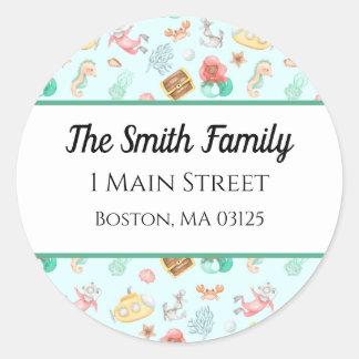 Unterhalb des Meeres Runder Aufkleber