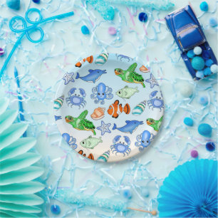 Unterhalb des Meeres   Sea Creatures Baby Shooter Pappteller