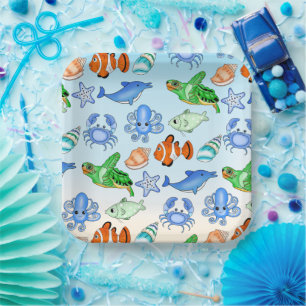 Unterhalb des Meeres   Sea Creatures Baby Shooter Pappteller