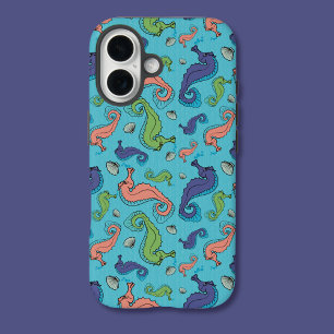 Unterhalb des Meeres - Spielerisches Seepferd und iPhone 16 Hülle