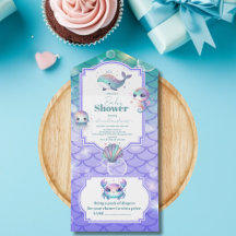 Unterhalb des Meeres Wasserfarben Babydusche
