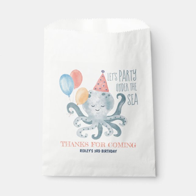 Unterhalb des Meereswassers gelegener Octopus zum  Geschenktütchen (Vorderseite)