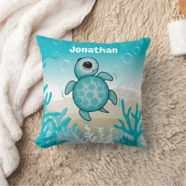 Unterhalb des Sea Baby Sea Turtle Throw Kissen