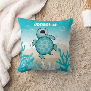 Unterhalb des Sea Baby Sea Turtle Throw Kissen