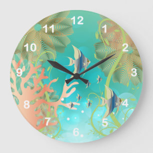 Unterhalb des Sea Beach Designs Große Wanduhr