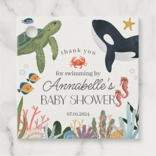 Unterhalb des Sea Ocean Baby Shower Lieblings-Aufk Geschenkanhänger