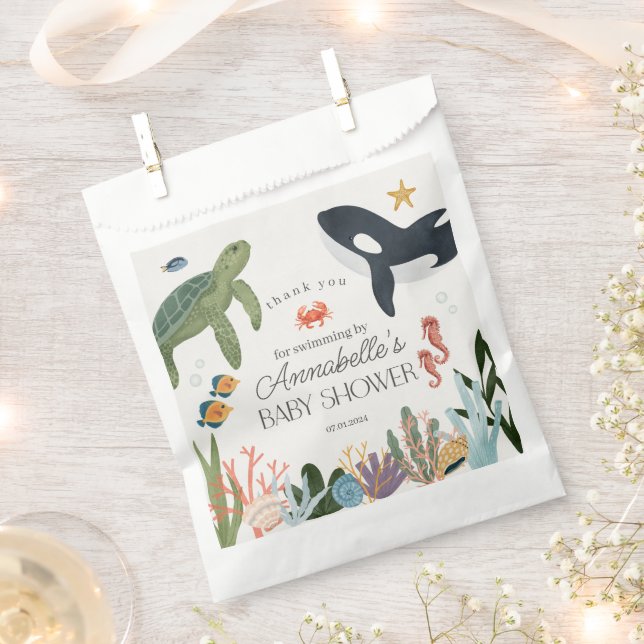 Unterhalb des Sea Ocean Baby Shower Lieblings Bag Geschenktütchen (Ausgeschnitten)