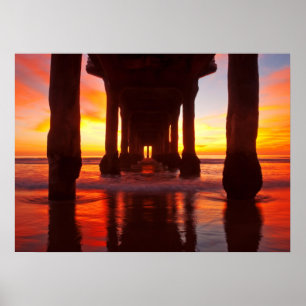Unterhalb von Manhattan Beach Pier Poster