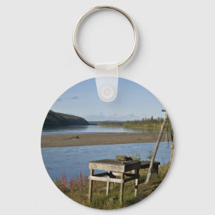 Unterhaltfischlager auf dem Koyukuk Fluss Schlüsselanhänger