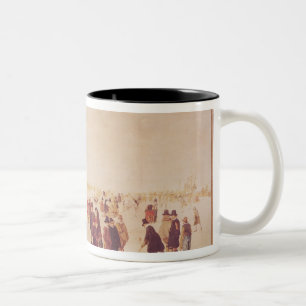 Unterhaltung auf dem Eis Zweifarbige Tasse