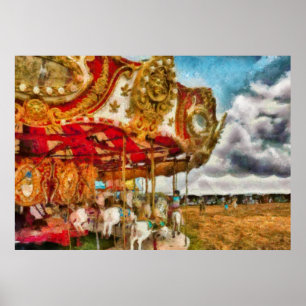 Unterhaltung - das Fröhlich-gehen-runde Poster