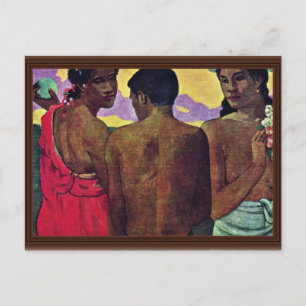Unterhaltung in Tahiti durch Gauguin Paul Postkarte