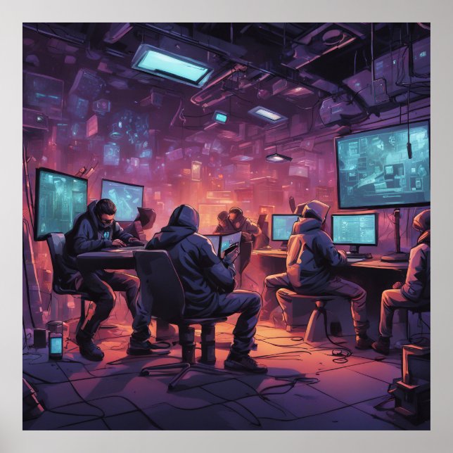 Unterirdisches Cyberpunk-Poster Poster (Vorne)