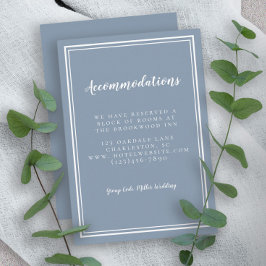 Unterkunft Einfache blaue Hochzeit Begleitkarte