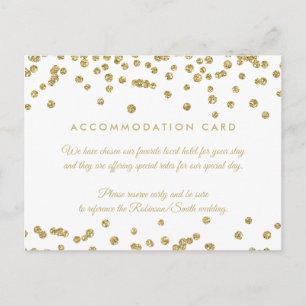 Unterkunft Gold Imitats Glitzer Confetti Weiß Postkarte