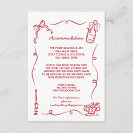 Unterkunft Hochzeit RSVP Whimsical Hand Drawn Begleitkarte