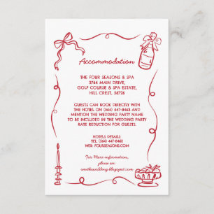 Unterkunft Hochzeit RSVP Whimsical Hand Drawn Begleitkarte