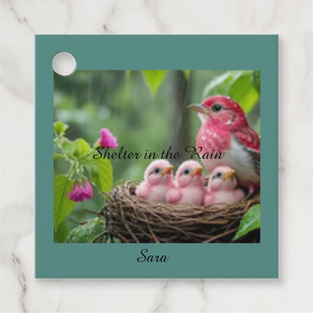 Unterkunft im Regen - Ein Grosbeak der Rose Geschenkanhänger (Vorderseite)