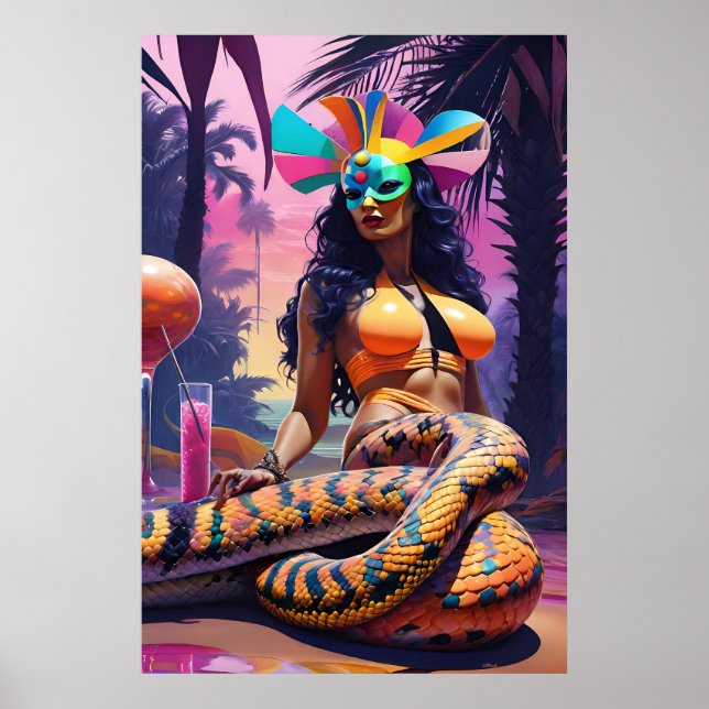 Unterkunft in den serpentinen Gewässern Poster (Vorne)