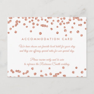 Unterkunft Rose Gold Glitzer Confetti Weiß Postkarte