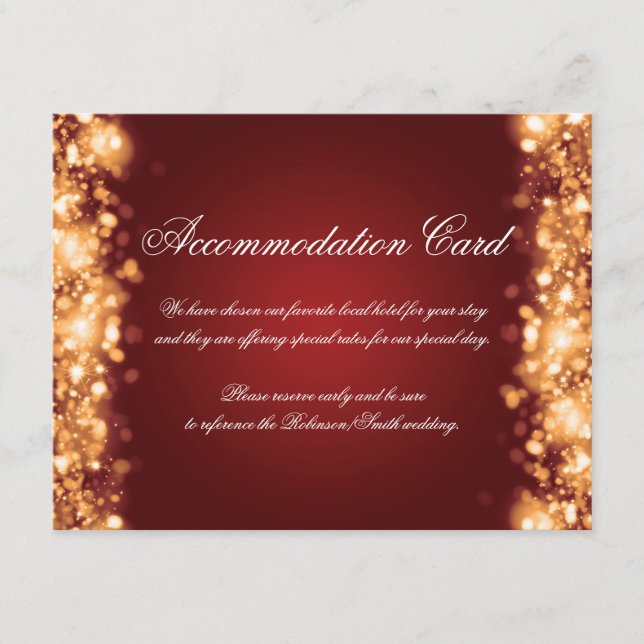 Unterkunft Sparkling Lights Gold Red Begleitkarte (Vorderseite)