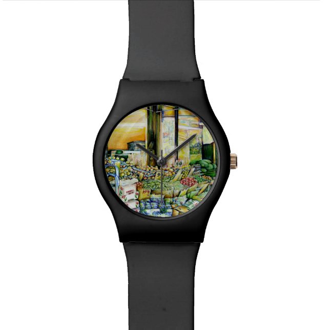 Unterminierung der künstlerischen Gentrifizierung Armbanduhr (Nahaufnahme)