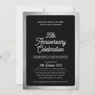 UNTERNEHMEN ANNIVERSARY Modernes Business Black Einladung