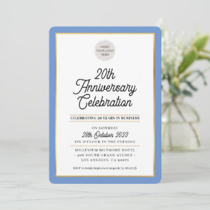 UNTERNEHMEN ANNIVERSARY Modernes Business Blue Gol Einladung