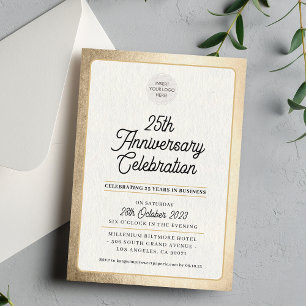 UNTERNEHMEN ANNIVERSARY Modernes Business Golden G Einladung