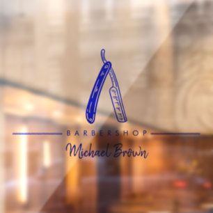 Unternehmen für das Logo der Marine Barber Razor Fensteraufkleber
