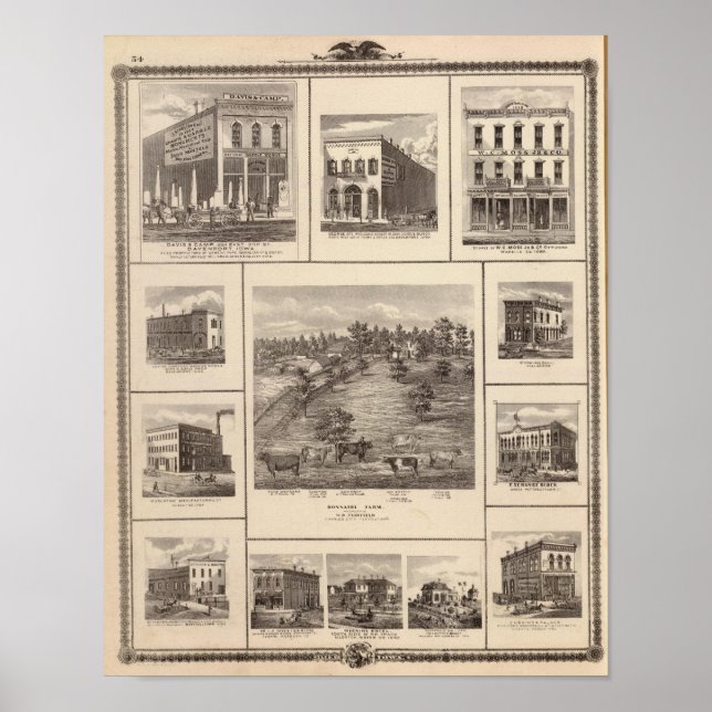Unternehmen in Charles City, Davenport Poster (Vorne)