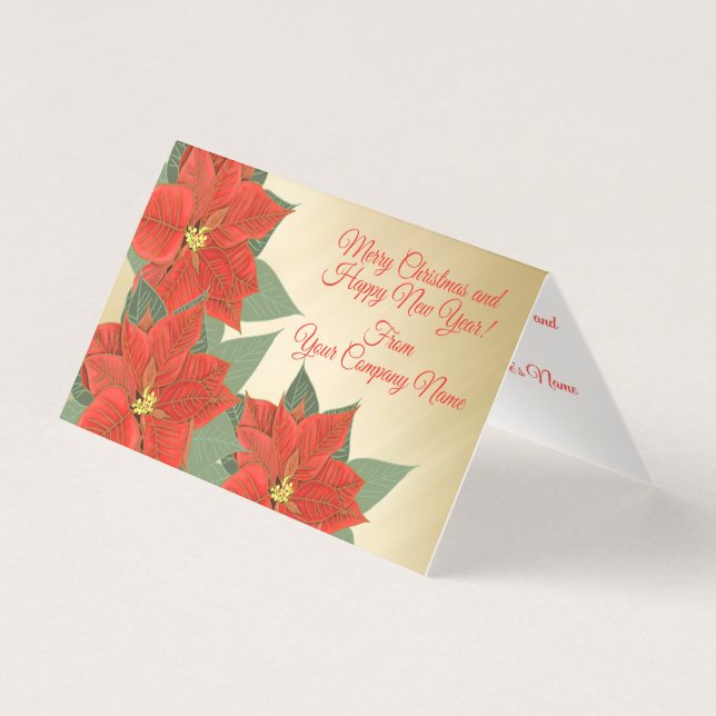 Unternehmen | Kunde Red Poinsettia Gold Weihnachte (Vorderseite)