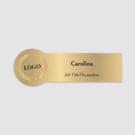 Unternehmen mit Logo in Gold-Form Namensschild