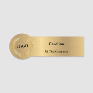 Unternehmen mit Logo in Gold-Form Namensschild