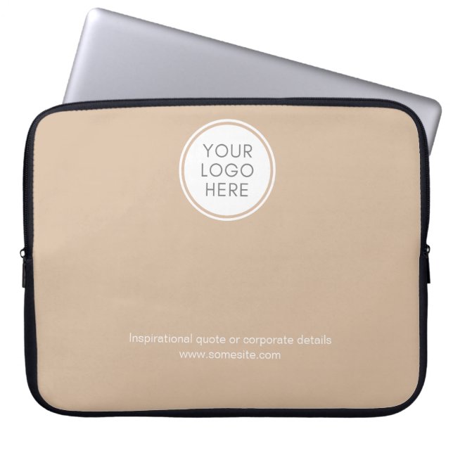 Unternehmen mit Logo und Geschäftsinformation Laptopschutzhülle (Vorderseite)