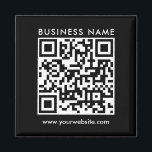 Unternehmen QR-Code Logo Text Schwarz Quadrat Magnet<br><div class="desc">Laden Sie hier den QR-Code Ihres Unternehmens hoch und fügen Sie Text Elegant Modern Template Square Black Circle Magnet hinzu.</div>