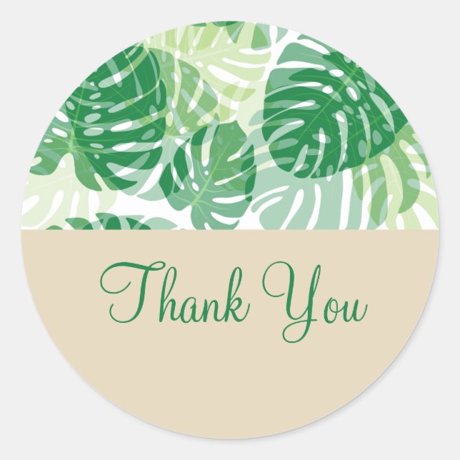 Unternehmen Tropical Floral Danke Stickers (Vorderseite)