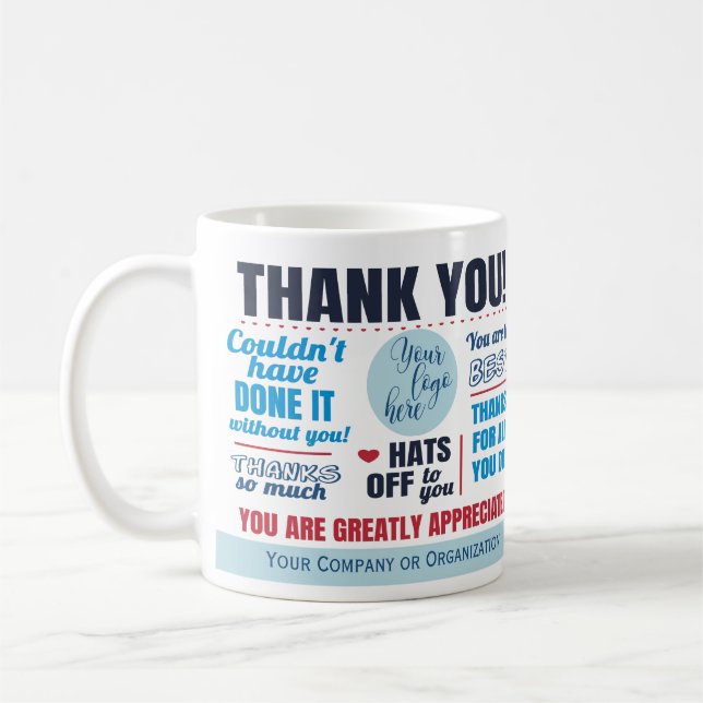 Unternehmen Vielen Dank für Ihre Anerkennung Kaffeetasse (Links)