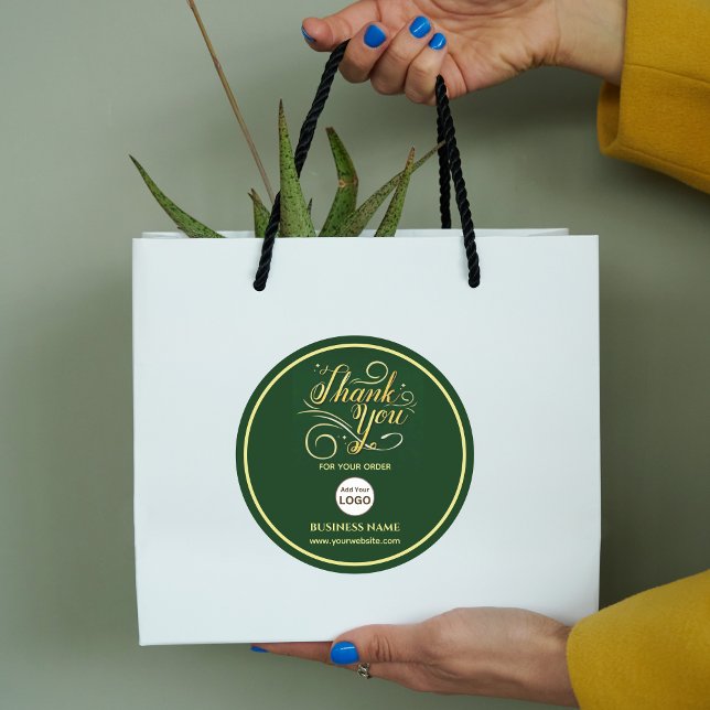 Unternehmen Vielen Dank Gold | LOGO hinzufügen Runder Aufkleber (Von Creator hochgeladen)