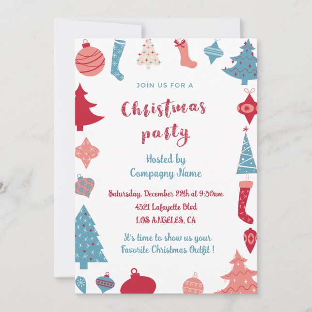 Unternehmen Weihnachten Party Einladen Niedlichen  Einladung (Vorderseite)