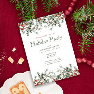 Unternehmen Weihnachten Party Vintage Vegetation Einladung