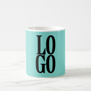 Unternehmens- oder Geschäftslogo auf Türkis Kaffeetasse