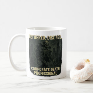 Unternehmens-Tod Professioneller Zombie Büro Leben Kaffeetasse