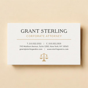 Unternehmensanwalt Neutral Beige Gold Visitenkarte