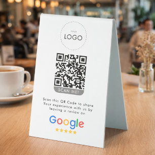 Unternehmensbewertung auf Google QR-Code-Bewertung Tischaufsteller