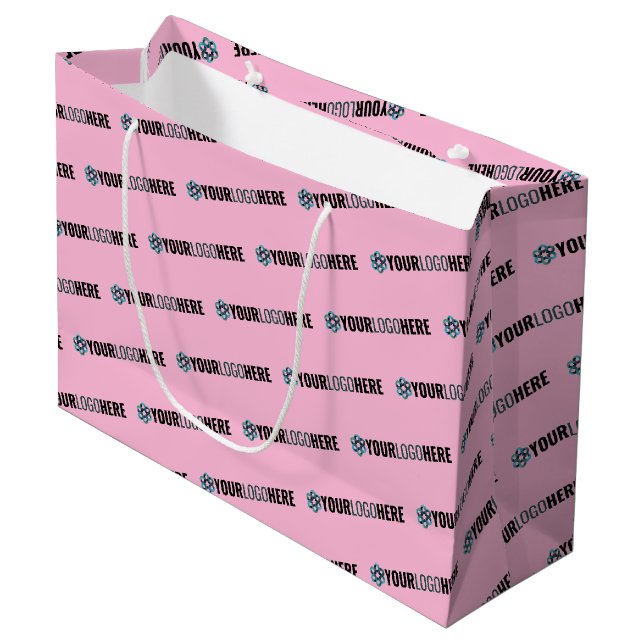 Unternehmensförderung | Benutzerdefiniertes Logo S Große Geschenktüte (Vorderseite Schrägansicht)