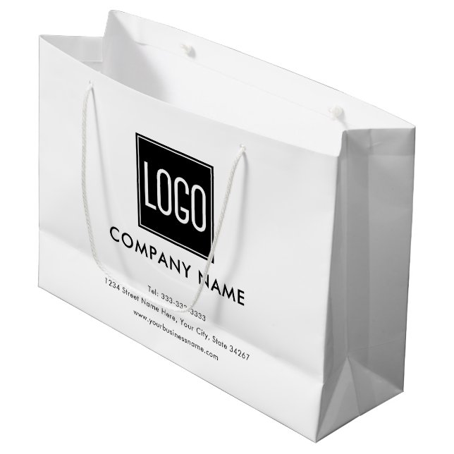 Unternehmensförderung | Ihr Logo Große Geschenktüte (Vorderseite Schrägansicht)